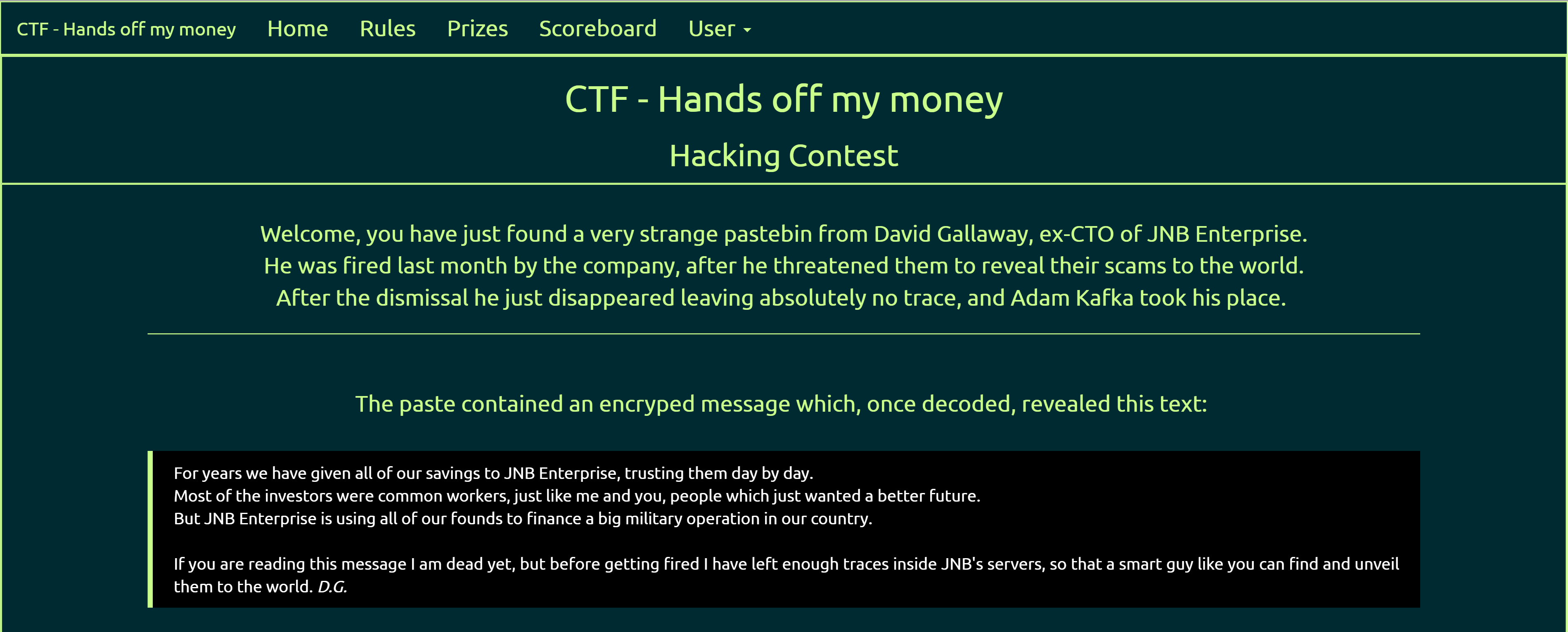 CTF’s homepage