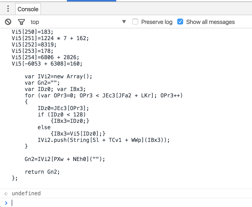 Estrazione codice JavaScript