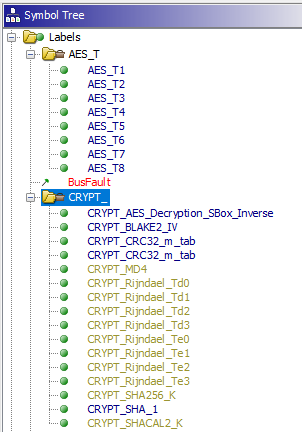 crypto functions detected by findcrypt